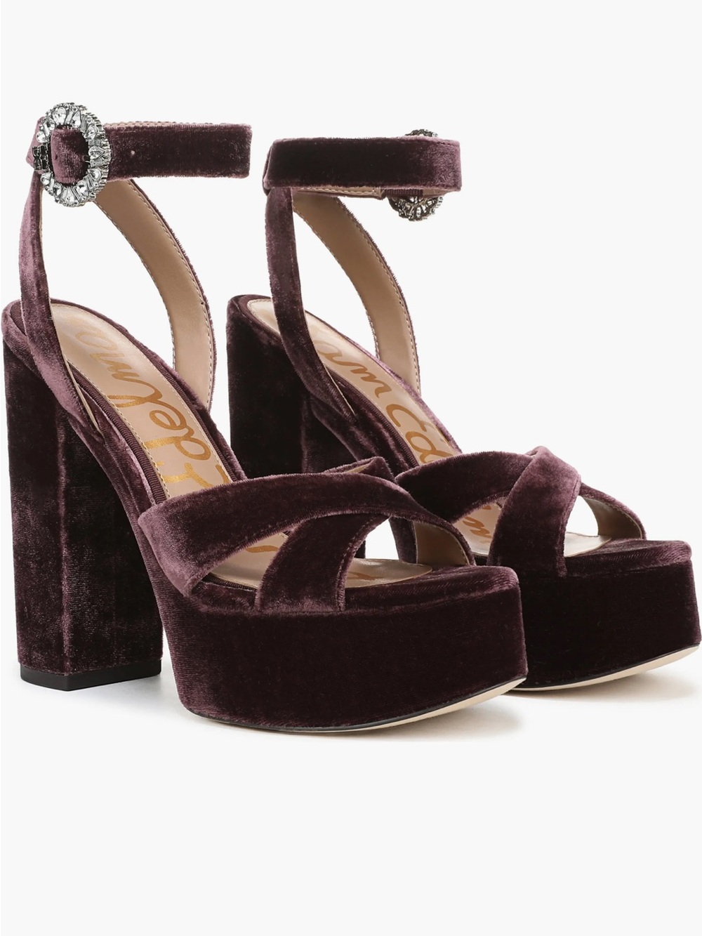 Sam Edelman Savannah Platform Heels - Parisian plum velvet